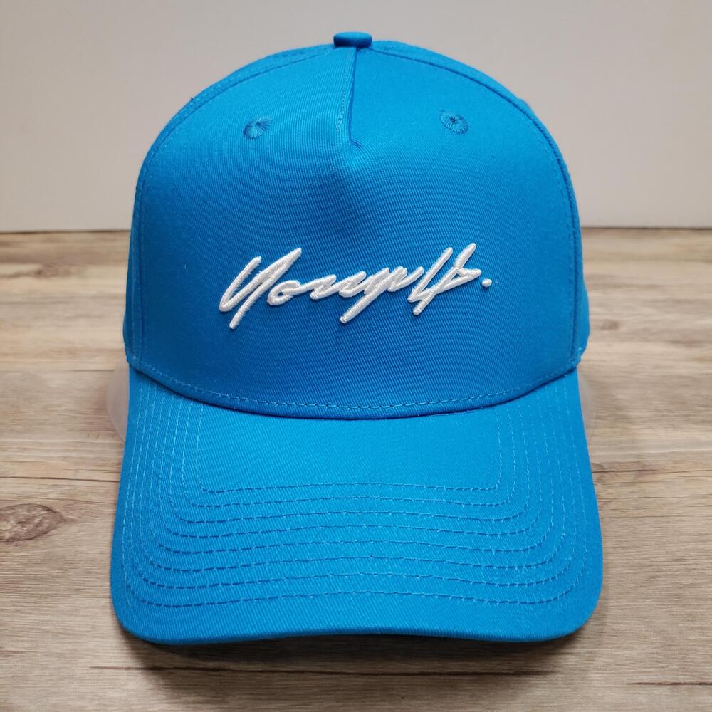 YoungLA Hat Cap Snapback Mens One Size Blue Script Logo Cotton Adjustable